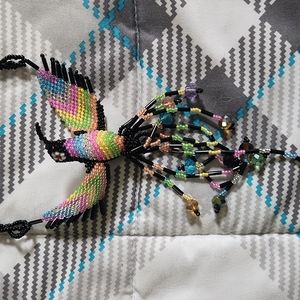 Beaded hummingbird necklace